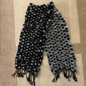 Elegant Black and Gray Polka Dot Scarf